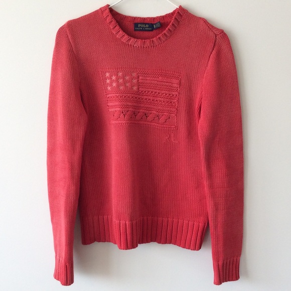 Polo Ralph Lauren Sweaters - Ralph Lauren distressed embroided flag sweater